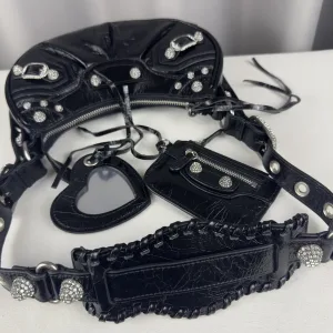 Balenciaga Le Cagole Shoulder Mini Black Studded 20cm
