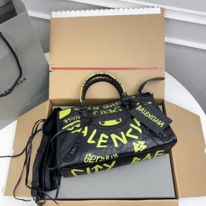 Balenciaga Le City Small Black Yellow Graffiti 26cm