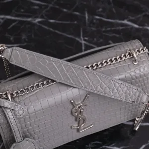 Saint Laurent Kate Chain Bag Small Gray Silver Hardware Exact Size Unknown 212