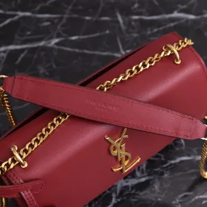 Saint Laurent Kate Chain Bag Small Red Gold Hardware Exact Size Unknown 221