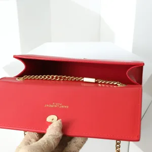 Saint Laurent Kate Chain Bag Small Red Gold Hardware Exact Size Unknown 252