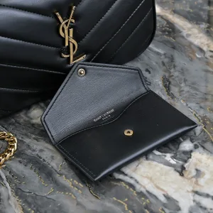 Saint Laurent LouLou Shoulder Bag Medium Black Gold Hardware Exact Size Unknown 037
