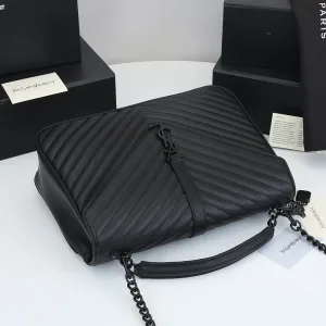 Saint Laurent LouLou Shoulder Bag Medium Black Gold Hardware Exact Size Unknown 039