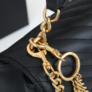 Saint Laurent LouLou Shoulder Bag Medium Black Gold Hardware Exact Size Unknown 041