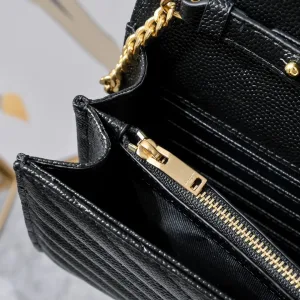 Saint Laurent LouLou Shoulder Bag Medium Black Gold Hardware Exact Size Unknown 064