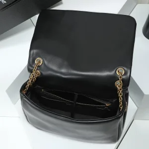 Saint Laurent LouLou Shoulder Bag Medium Black Gold Hardware Exact Size Unknown 085