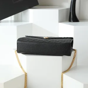 Saint Laurent LouLou Shoulder Bag Medium Black Gold Hardware Exact Size Unknown 093