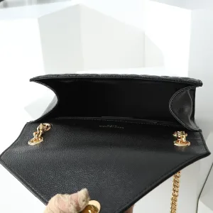 Saint Laurent LouLou Shoulder Bag Medium Black Gold Hardware Exact Size Unknown 099