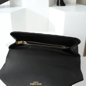 Saint Laurent LouLou Shoulder Bag Medium Black Gold Hardware Exact Size Unknown 228