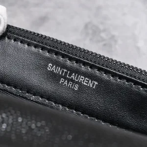 Saint Laurent LouLou Shoulder Bag Medium Black Silver Hardware Exact Size Unknown 034