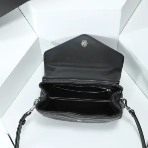 Saint Laurent LouLou Shoulder Bag Medium Black Silver Hardware Exact Size Unknown 127