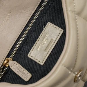 Saint Laurent LouLou Shoulder Bag Medium Gray Gold Hardware Exact Size Unknown 028