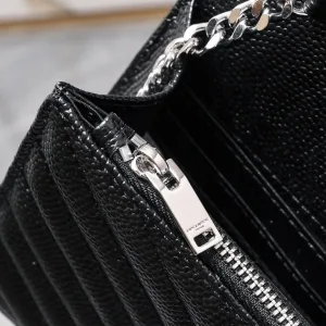 Saint Laurent LouLou Shoulder Bag Medium Gray Silver Hardware Exact Size Unknown 033