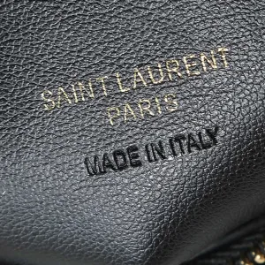 Saint Laurent Puffer Shoulder Bag Large Black Gold Hardware Exact Size Unknown 076