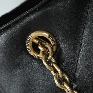 Saint Laurent Drawstring Shoulder Bag Medium Black Gold Hardware Exact Size Unknown 081