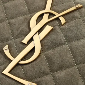 Saint Laurent Puffer Shoulder Bag Large Brown Gold Hardware Exact Size Unknown 235