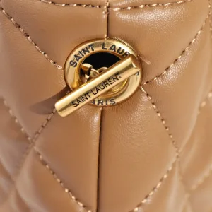 Saint Laurent Puffer Shoulder Bag Large Tan Gold Hardware Exact Size Unknown 143