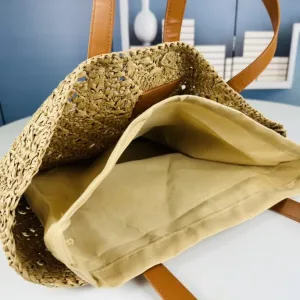 Saint Laurent Raffia Basket Tote Bag Large Beige Gold Hardware Exact Size Unknown 005