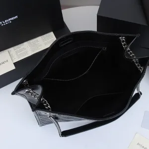 Saint Laurent Shopping Tote Bag Large Black Gold Hardware Exact Size Unknown 059