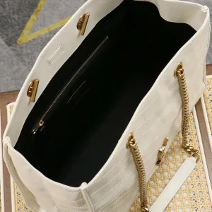 Saint Laurent Shopping Tote Bag Large Brown Gold Hardware Exact Size Unknown 241
