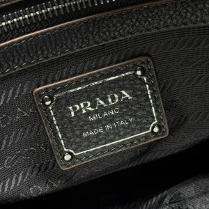 Prada Buckle Shoulder Bag Medium Black Silver Hardware