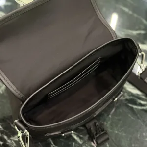 Prada Buckle Shoulder Bag Small Black Silver Hardware