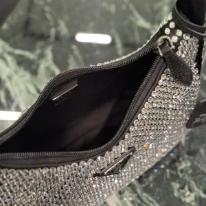 Prada Crystal Mini Bag Small Silver Gold Hardware