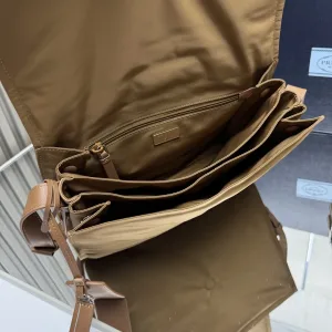 Prada Flap Crossbody Medium Caramel Gold Hardware