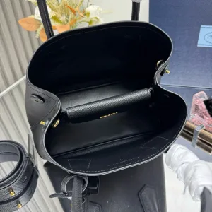 Prada Galleria Top Handle Small Black Gold Hardware Variant 3
