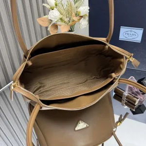 Prada Galleria Top Handle Small Caramel Gold Hardware
