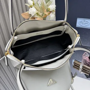 Prada Galleria Top Handle Small White Gold Hardware Variant 2