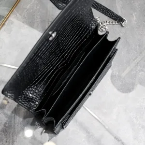 Saint Laurent Kate Chain Bag Small Black Silver Hardware Exact Size Unknown 053