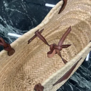 Prada Raffia Tote Medium Natural Brown Gold Hardware