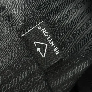 Prada ReNylon Bucket Bag Medium Black Silver Hardware
