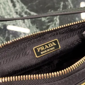 Prada ReNylon Shoulder Bag Small Black Silver Hardware