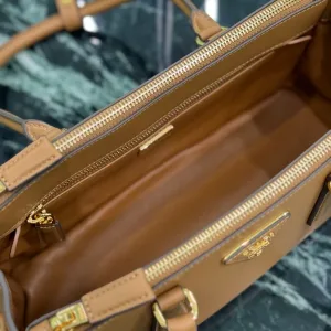 Prada Saffiano Double Tote Medium Caramel Gold Hardware Variant 2