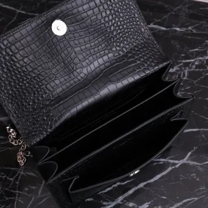 Saint Laurent Kate Chain Bag Small Black Silver Hardware Exact Size Unknown 214