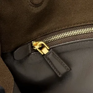 Prada Suede Hobo Medium Brown Gold Hardware