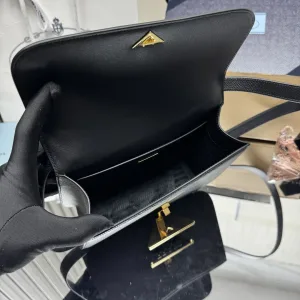 Prada Triangle Camera Bag Small Black Gold Hardware