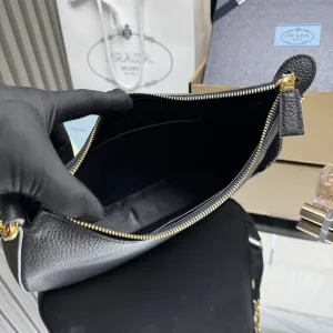 Prada Triangle Shoulder Bag Small Black Gold Hardware