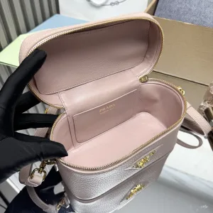 Prada Vanity Case Small Beige Gold Hardware