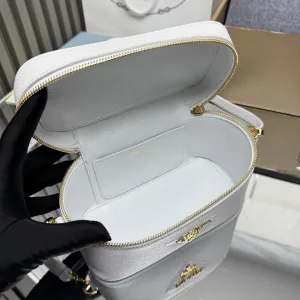Prada Vanity Case Small White Gold Hardware