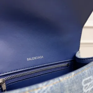 Balenciaga Hourglass Top Handle Small Blue Monogram 23cm