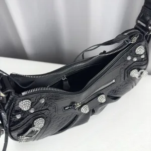 Balenciaga Le Cagole Shoulder Large Black Studded 33cm