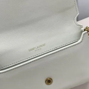 Saint Laurent Kate Chain Bag Small Gray Gold Hardware Exact Size Unknown 069