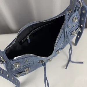 Balenciaga Le Cagole Shoulder Medium Blue Denim 30cm