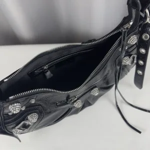 Balenciaga Le Cagole Shoulder Small Black Studded 26cm