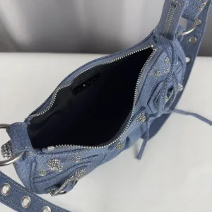 Balenciaga Le Cagole Shoulder Small Blue Denim 26cm