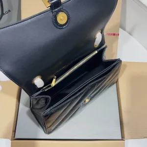 Balenciaga Rodeo Chain Shoulder Large Black Gold Hardware 33cm