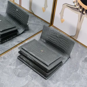 Saint Laurent Kate Chain Bag Small Gray Silver Hardware Exact Size Unknown 054